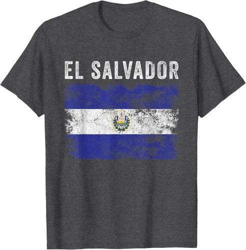 Vista 12 de Bandera de El Salvador envejecido - Hombres Mujeres - Camiseta de la bandera salvadoreña, Negro