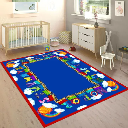 Vista 10 de Tapete educativo de 3 x 4 pies, tapete de aprendizaje ABC y 123 para niños pequeños con diseños de animales, alfombra antideslizante lavable