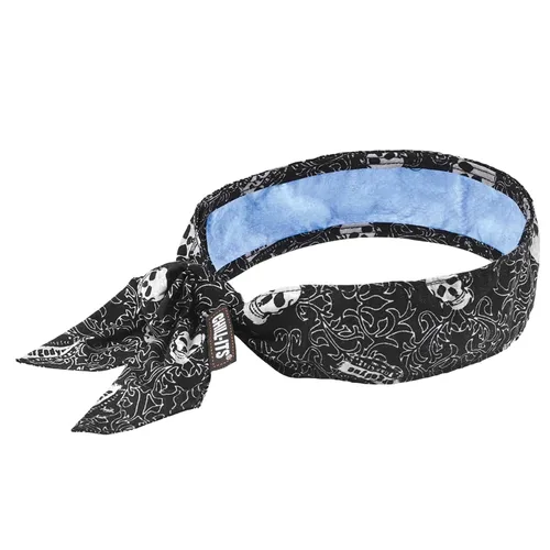 Vista 13 de Ergodyne Chill Its 6700CT - Bandana de enfriamiento, forrada con material PVA evaporativo para un alivio de enfriamiento rápido, lazo para un ajuste