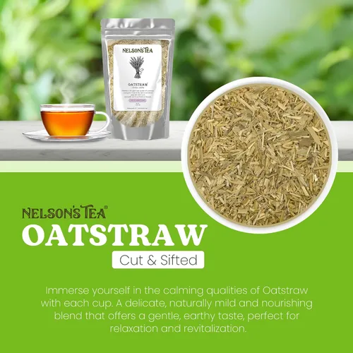 Vista 2 de Nelson's Tea Avena Sativa cortada y tamizada - Infusión nutritiva de hierbas para relajación y bienestar - Rico en propiedades nutricionales