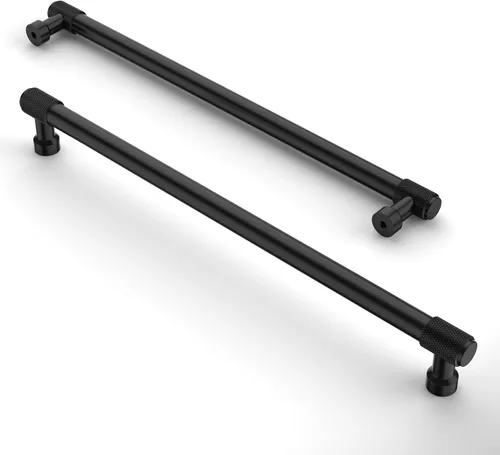 Vista 11 de Asidrama Paquete de 10 tiradores para gabinete color negro mate de 3.75 pulgadas (96mm), manijas estriadas para gabinete, accesorios para gabinetes