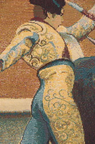 Vista 3 de Charlotte Home Furnishings Inc. - Tapiz italiano Torero para colgar en la pared, 12 x 9 pulgadas, mezcla de algodón y poliéster, arte de pared