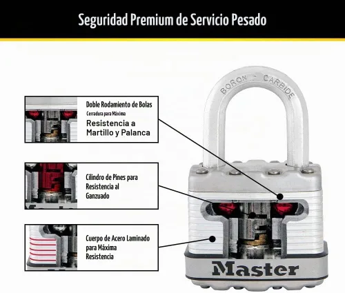 Vista 5 de Master Lock M1XD Magnum - Candado resistente con llave, 1 paquete
