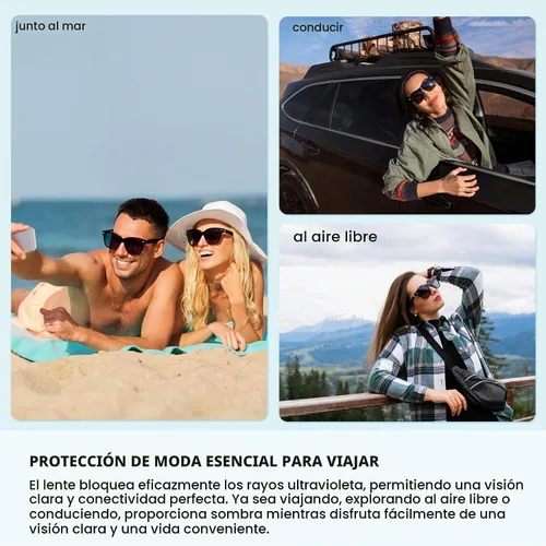 Vista 7 de Lentes inteligentes, gafas de sol Bluetooth, nuevas gafas inteligentes mejoradas para hombres/mujeres, altavoz de oído abierto, compatible