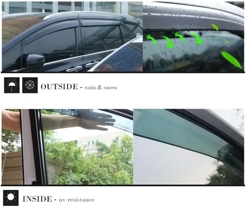 Vista 5 de FEIDKS 4 unids protector de lluvia viseras deflector de ventana ajuste 08 09 10 11 12 Malibu 4 puertas