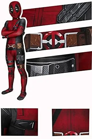 Vista 5 de Reddomain Traje de superhéroe para niños, estilo 3D, disfraz de cosplay de Halloween