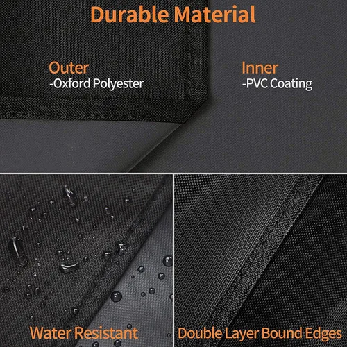 Vista 5 de Cubierta de parrilla resistente a prueba de agua de 600D poliéster para parrilla de mesa, compatible con parrilla Blackstone 1971 de 17 pulgadas sin