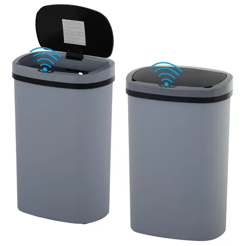 Vista 11 de Cubo de basura de 13 galones con tapa, sensor de movimiento, cubo de basura de cocina, material plástico impermeable y a prueba de desorden