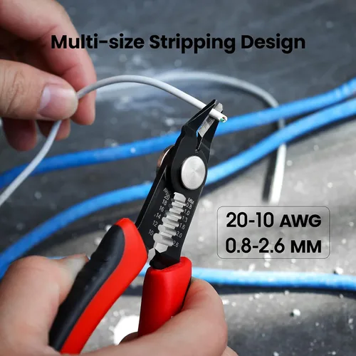 Vista 7 de KAIWEETS Pelacables autoajustable - Herramienta de pelado automático de cables 3 en 1 y cortadores de alambre