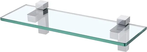 Vista 22 de KES BGS3201S40-2 - Estante de cristal de pared para baño, estante de 16 pulgadas montado en la pared, acabado de níquel cepillado, BGS3201S40-2
