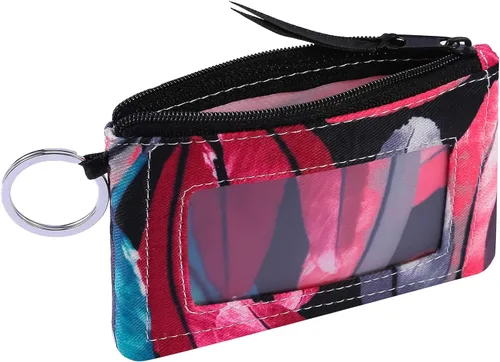 Vista 3 de Foryee - Cartera con cremallera y ventana para identificación hecha de lona de algodón