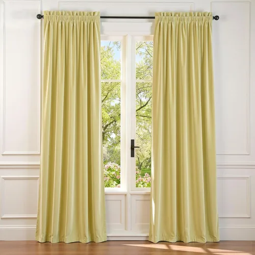 Vista 23 de Lazzzy - Cortinas de terciopelo blanco de 63 pulgadas de largo para sala de estar o dormitorio, cortinas con filtro de luz, aislación térmica