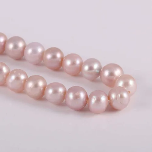 Vista 2 de Perlas sueltas redondas naturales de agua dulce rosa perla 0.197-0.236 in 14.2 pulgadas para la fabricación de joyas