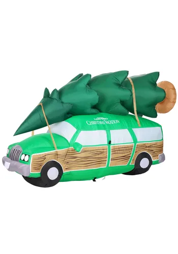 Vista 7 de Decoración Inflable Navidad Wagon Griswold de 8 pies Multicolor