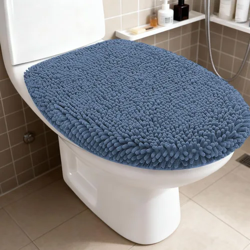 Vista 25 de RUN HELIX Juego de 4 alfombras de baño antideslizantes, suaves, peludas y absorbentes, con tapete de inodoro en forma de U, color negro