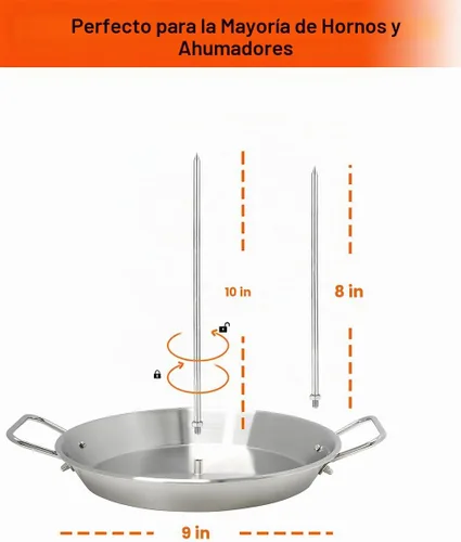 Vista 4 de Brocheta vertical para barbacoa – Al Pastor Pincho vertical para asador vertical para tacos Al Pastor, Shawarma, giroscopios, accesorio
