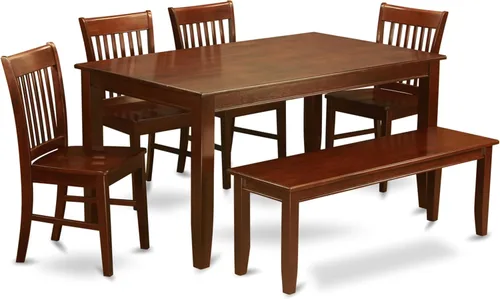 Vista 13 de East West Furniture DUNO5-BLK-W - Juego de mesa de comedor de 5 piezas, incluye una mesa rectangular de madera y 4 sillas de comedor de cocina, 36 x