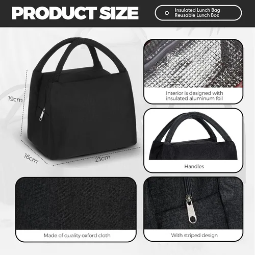 Vista 2 de Chunful 24 bolsas de almuerzo reutilizables con aislamiento a granel, bolsas de almuerzo reutilizables a prueba de fugas con interior de papel