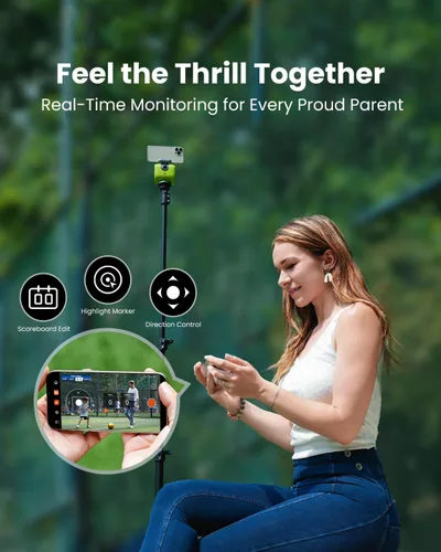 Vista 6 de XbotGo Cámara de acción deportiva AI Chameleon con seguimiento automático - Cámara de 4K 60FPS para fútbol y seguimiento de baloncesto para deportes