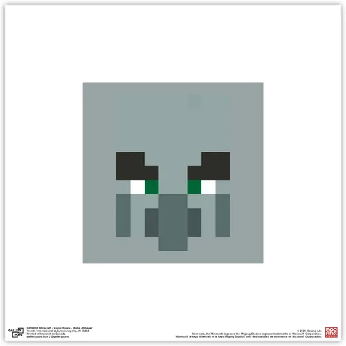 Vista 10 de Trends International Gallery Pops Minecraft: Pixeles icónicos - Mobs - Arte de pared Pillager, versión enmarcada en negro, 12 x 12 pulgadas