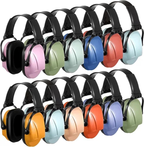 Vista 9 de Amylove 12 unidades de protección auditiva para adultos y niños, auriculares con cancelación de ruido, orejeras de tiro a granel con reducción