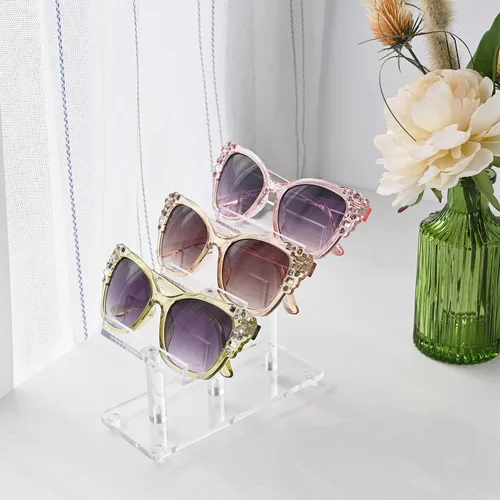 Vista 7 de MOOCA 3 Tier Premium Acrylic Eyewear Display Stand, Sunglasses Rack Holder, Sunglasses Stand, Eyewear Organizer for Eyeglasses, 5 in H 3-tier