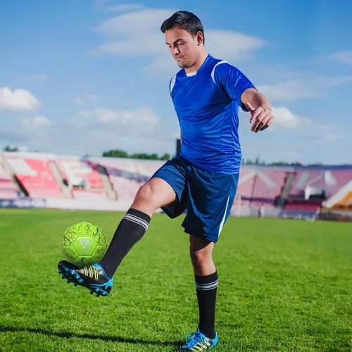 Vista 5 de Vizari Zodiac Balón de fútbol para entrenamiento al aire libre y juego divertido Pelota de fútbol al aire libre con vejiga de goma y cuero
