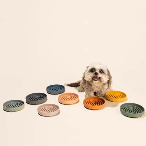 Vista 8 de Should We Go? Alimentador lento para perros y gatos, el tazón Slowdown de silicona, solución para comer lentamente con diseño moderno de alfombrilla