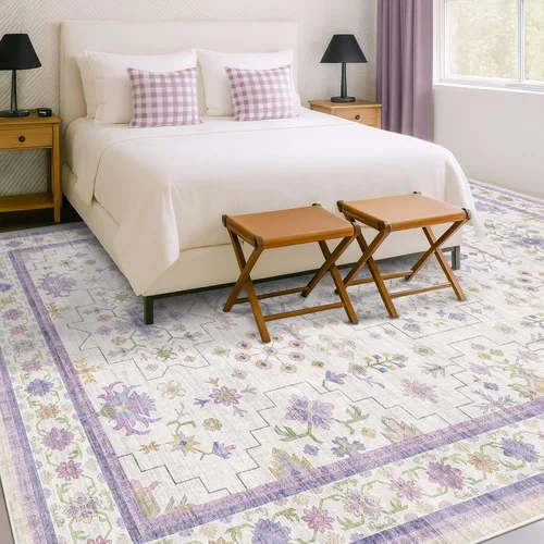 Vista 131 de Hazo Haus – Alfombra pequeña para entrada, cocina o baño, antideslizante con base de goma, resistente a las manchas y a la decoloración, diseño