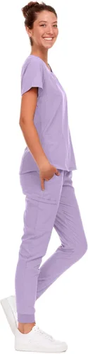 Vista 26 de Natural Uniforms Conjunto de ropa quirúrgica elástica para mujer con tallas regulares y pequeñas