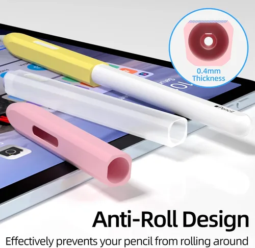 Vista 5 de Paquete de 3 estuches compatibles con Apple Pencil Pro/2ª generación, silicona translúcida, carga magnética [con 10 fundas de silicona]