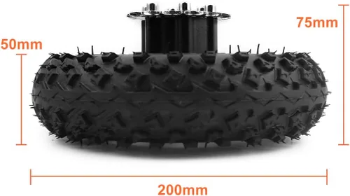 Vista 6 de Carrito de doble accionamiento, fácil de transportar, 440.9 lbs, 8 pulgadas, juego de ruedas para bricolaje, carretilla eléctrica, capacidad de 400