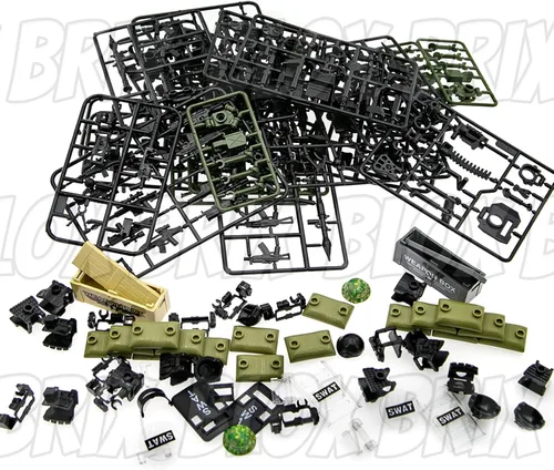 Vista 5 de BloxBrix - 130 piezas de armas-ametralladoras-rifles compatibles con las principales marcas Minifigures-add-ons-Militarybase-Toy-Soldiers-Police