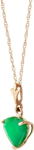 Vista 3 de Galaxy Gold GG 14k Solid Rose Gold Necklace with Natural 120ct Emerald Heart Pendant