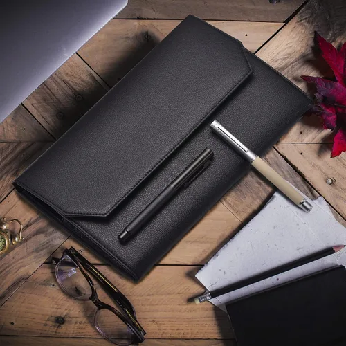 Vista 2 de Lanxivi Estuche para pluma estilográfica Negro Gris Café Estilo PU Cuero 48 12