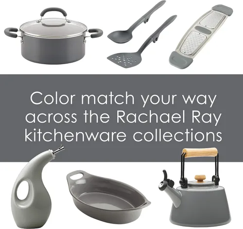 Vista 6 de Rachael Ray Juego de cucharas flexi Turner y raspar y utensilios de cocina, 2 piezas, color gris