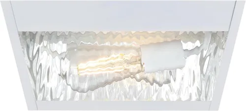 Vista 7 de Westinghouse Peterson - Lámpara de techo de montaje en superficie para exteriores, de 12 pulgadas, acabado blanco mate con vidrio de agua