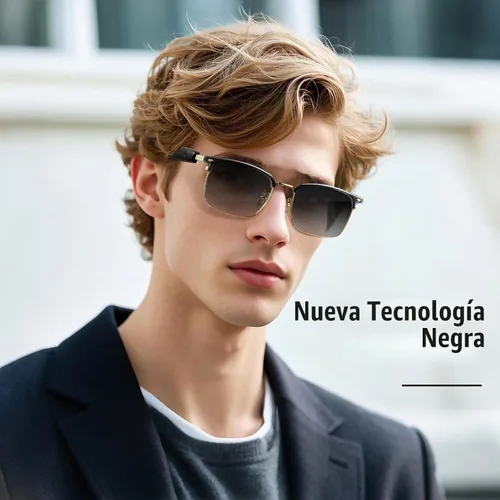 Vista 8 de Gafas inteligentes, gafas con filtro de luz azul, gafas de sol Bluetooth, lente fotocrómica, micrófono y altavoz integrados (GS13-dorado+marco negro)