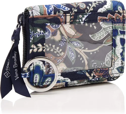 Vista 2 de Vera Bradley Cartera pequeña de algodón con cremallera para mujer con protección RFID