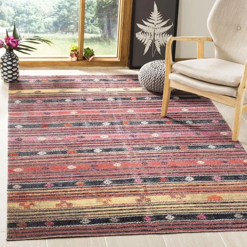Vista 7 de SAFAVIEH Montage Collection - Alfombra de pasillo de 2 pies 3 pulgadas x 8 pies, diseño bohemio, no desprende pelusa y de fácil cuidado