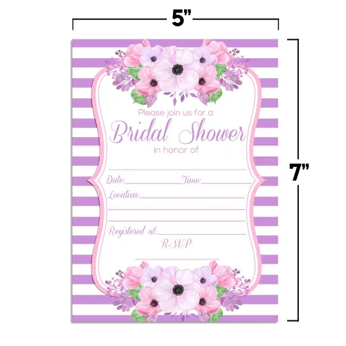 Vista 5 de AmandaCreation - Invitaciones para fiesta de despedida de soltera, 20 tarjetas de relleno de 5 x 7 pulgadas con 20 sobres blancos
