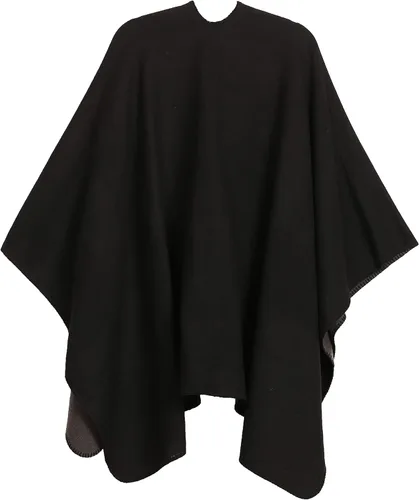 Vista 2 de Sakkas Mari - Poncho grande reversible para mujer, chal envolvente Negro