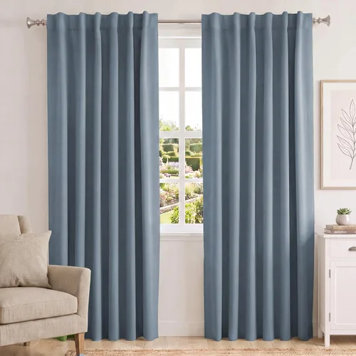 Vista 75 de Turquoize Cortinas Opacas con Aislamiento Térmico Paneles de Tratamiento de Ventanas con Bolsillo para Barra Paneles de Ventana para Ventanas