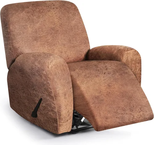 Vista 68 de ANARACHON Fundas para sillas reclinables con aspecto de cuero, funda elástica de 4 piezas, funda suave para silla reclinable, protector de muebles