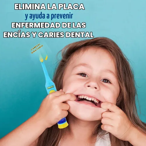 Vista 4 de Firefly Clean N' Protect, cepillo de dientes Baby Shark con cubierta de personaje 3D, cerdas suaves, mango antideslizante, batería incluida