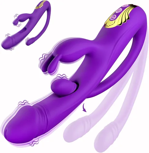 Vista 8 de Juguetes sexuales vibradores de punto G para mujeres, consolador realista 3 en 1, juguete para adultos con 10 modos de vibración y enchufe anal