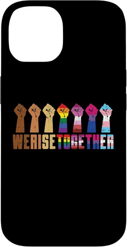 Vista 4 de We Rise Together Black LGBT Raised Fist Pride Equality Gift Case for iPhone 17