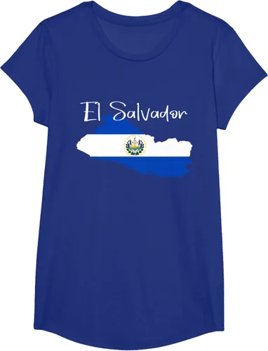 Vista 27 de Camiseta con la bandera de El Salvador, mapa de El Salvador, camiseta de Salvador para mujer