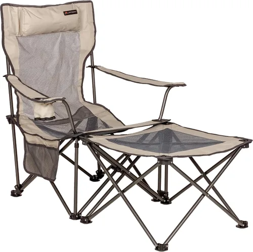 Vista 8 de Lippert Sun Soaker - Silla de camping reclinable de dos posiciones con reposapiés, tela de poliéster 600D, respaldo y asiento de malla