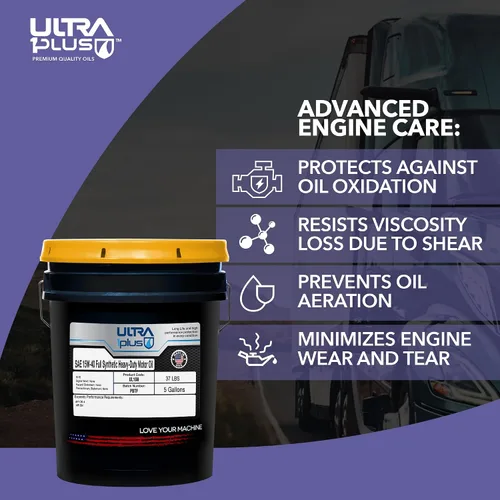 Vista 5 de SAE 15W-40 Aceite de motor diésel totalmente sintético de servicio pesado - Aceite de motor 15W 40 API CK-4/SN (1 galón) Delivers superior wear